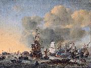 Reinier Nooms, Caulking ships at the Bothuisje on the Y at Amsterdam